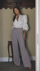 Wide Double Pleated Trouser