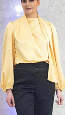 Fluid Satin Tie Blouse